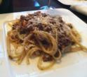 Bolognese meat sauce over linguine